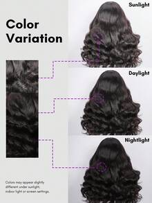 ALL READY WIG 8x5 身體波浪無膠假髮 真人髮 預拔髮 預剪 180% 密度抽繩假髮 真人髮 8x5 HD蕾絲前假髮 真人髮 女用 預處理即用假髮 20英吋 - Natural Black - 查看 13