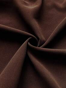 Maweii Plus Size Women's Brown Summer New Design Lightweight Irregular Sheer Chiffon Round Neck With Diamond Decoration Tie-Up Solid Color Dress - Brown - View 7