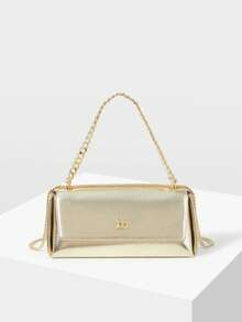 MOTF PREMIUM LADIES SHOULDER BAG, EXQUISITE AND SIMPLE GOLD FLIP MESSENGER BAG, SUITABLE FOR GIRLS, LADIES, SCHOOL, DAILY COMMUTING, DATING, PARTIES, MATCHING - Light gold - View 6