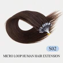 50 Strands Microlink Hair Extensions Human Hair Natural Straight Invisible Beads Thick Micro Ring Loop Hair Extensions With Fishing Line No Glue Needed Soft  Human Hair  Micro Loop Hair Extensions Silky Straight Micro Bead Hair Extensions For Women - Multicolor - View 25