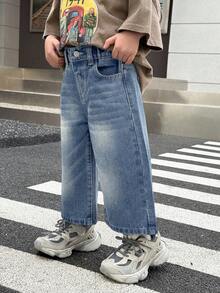 Celana Jeans Biru Longgar untuk Bayi Laki-Laki - Medium Wash - View 5