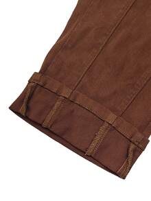 Elamini Women's Casual Retro Low-Waist Skinny 3/4 Length Denim Jeans - Brown - View 6
