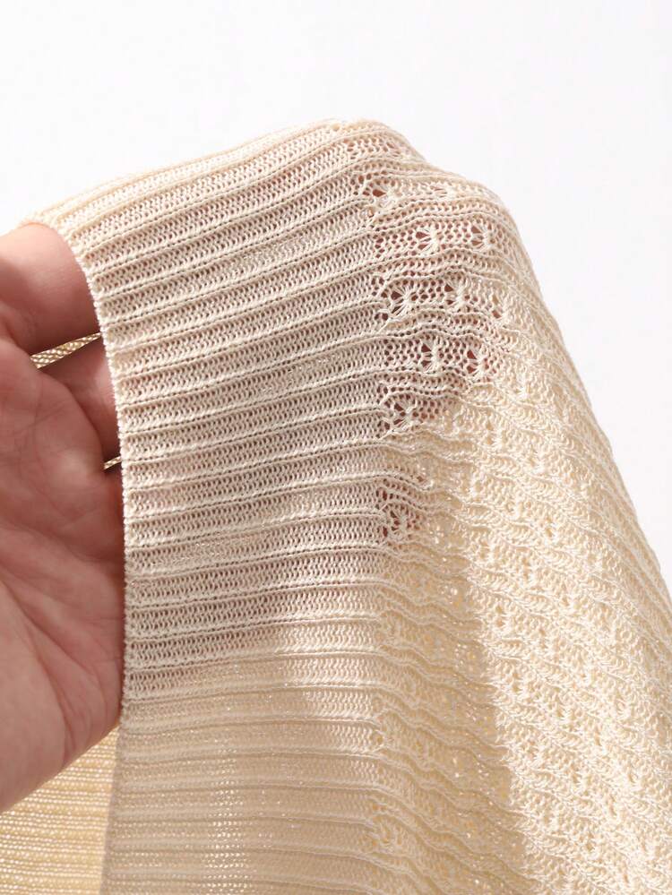 Khaki Short Sleeve Knit Top For Men, Summer
