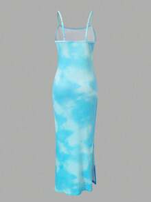 SHEIN Sparklyn 夏季女童无袖长裙，色彩缤纷的水果印花，充满活力，修身剪裁，侧开衩下摆，非常适合外出和拍照！ - 彩色 - 查看 2