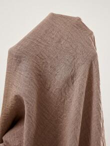 Veilorie Plus Size Women's Solid Color Long Sleeve Waist Metal Design Abaya - Coffee Brown - View 10