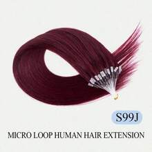 50 Strands Microlink Hair Extensions Human Hair Natural Straight Invisible Beads Thick Micro Ring Loop Hair Extensions With Fishing Line No Glue Needed Soft  Human Hair  Micro Loop Hair Extensions Silky Straight Micro Bead Hair Extensions For Women - Multicolor - View 39