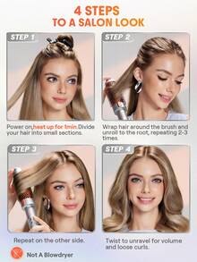 SHEGLAM HAIR It-Curl 熱吹刷，38mm 熱刷，捲髮刷，豐盈熱刷髮根豐盈鬆散捲髮，離子直髮刷，全新升級複合梳齒，負離子功能，2 級溫度，護髮不傷發，快速加熱熱刷適合髮廊、家庭和旅行 - 英規插頭 禮物 粉紅色的 化妝品 海灘 節慶 護髮 假期 夏天 美髮配件 返校 旅行 - 英規插(220-240V) - 查看 10