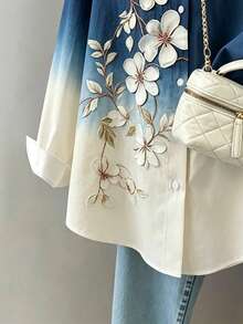Resyla Women's Vintage Floral Print Shirt, Summer - Multicolor - View 3
