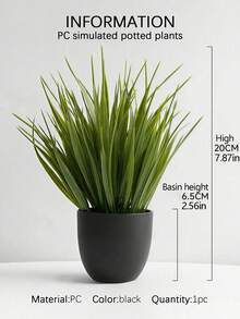 1 件绿色人造小盆栽仿真植物盆栽塑料人造盆栽迷你仿植物黑色盆栽适合家庭室内办公室餐桌农舍庭院浴室装饰 - 黑色 - 查看 3