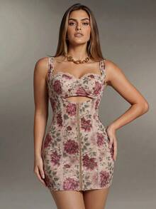 Nuvra Women's Floral Print Ruched Casual Party Mini Dress - Multicolor - View 5