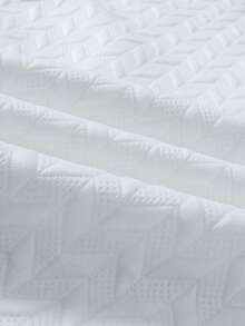 EGENSIO Men's Knitted Jacquard Textured Collar & Cuff Ribbed Classic 2-Button Polo Shirt, Formal - White - View 5