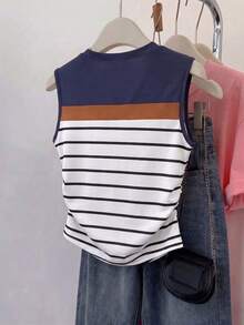 GlowEve Nova Moda de Primavera e Verão, Casual, Diária, Regata com Gola Redonda e Estampa Digital - Multicolorido - Visão 6