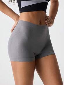 Loungeista 1pc Ladies Seamless Comfortable Boyshort Panties - Grey - View 4
