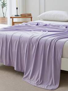 1pc Polyester Fiber  Cooling Blanket,Comfortable And Breathable Polyester For Summer, Suitable For Bedroom, Home Decor - Purple - View 2