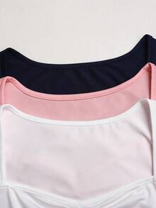 SHEIN 少女純色甜心領百褶休閒背心上衣 - 彩色 - 查看 4