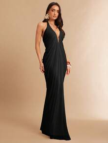 Silquee Women's Loose Elegant Sexy Mesh Party Dress - Black - View 5