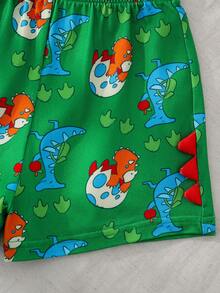 CoComelon X SHEIN Cartoon Print Short Sleeve T-Shirt And Shorts Pajama Set For Baby Boy - Multicolor - View 7