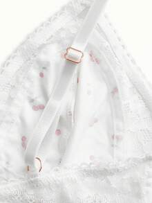 PetitDoll Women's Cherry Print Casual Everyday Bra - White - View 9