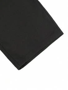 Manfinity Homme Pantalones largos de unicolor versátiles para hombres, para ir al trabajo y negocios - Negro - Ver 4