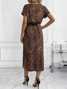 SHEIN Clasi Đầm nữ mùa thu mới tay cánh dơi họa tiết chấm bi, đen & trắng, đa năng cho đi làm hàng ngày và nhiều dịp khác nhau - Nhiều màu - Xem 2