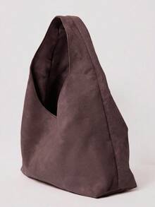 MUSERA Faux Suede Slouchy Shoulder Bag - Coffee - View 3