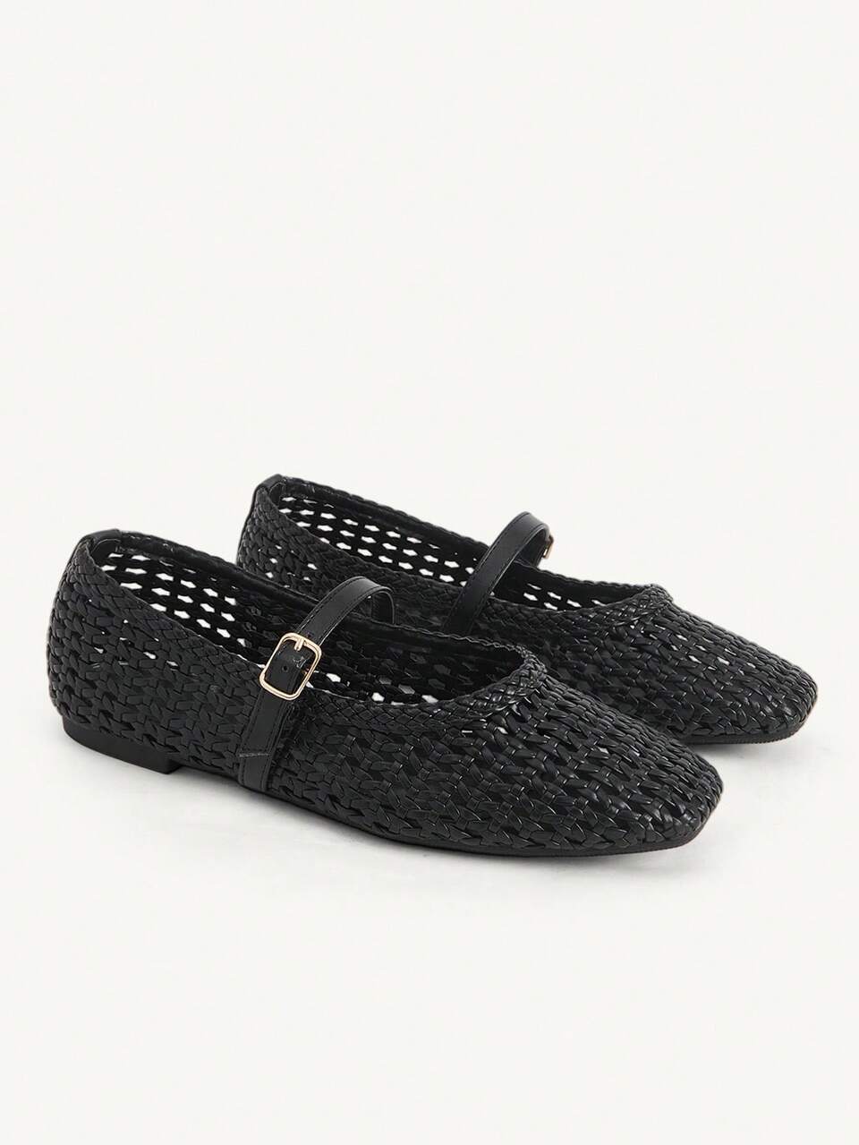 CUCCOO CHICEST Women Shoes Spring And Summer Weaving Hollow Design Buckle Strap Square Toe Flat Bottom, Holiday Style Weaving Fabric Multi-Colored Women's High Heel Sandals Wear Outside Home Commuting Shopping Dating Beach Festival Gifts