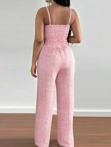 EMERY ROSE Bộ 2 món gồm áo hai dây in hoa và quần ống rộng cạp chun dành cho nữ. - Hồng - Xem 2