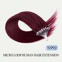 50 Strands Microlink Hair Extensions Human Hair Natural Straight Invisible Beads Thick Micro Ring Loop Hair Extensions With Fishing Line No Glue Needed Soft  Human Hair  Micro Loop Hair Extensions Silky Straight Micro Bead Hair Extensions For Women - Multicolor - View 37