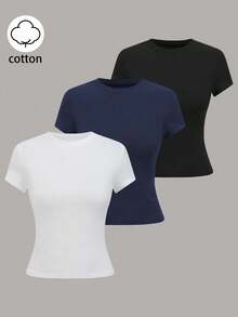 GlowEve Setelan Tiga Potong Slim-Fit Warna Polos Terbaru untuk Musim Semi dan Musim Panas, Cocok untuk Perjalanan Bisnis, Atasan Wanita - MultiWarna - View 1