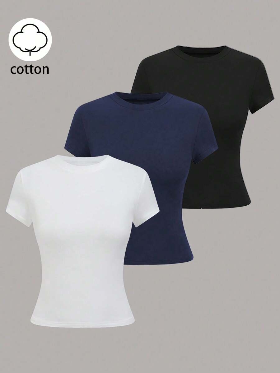 GlowEve Setelan Tiga Potong Slim-Fit Warna Polos Terbaru untuk Musim Semi dan Musim Panas, Cocok untuk Perjalanan Bisnis, Atasan Wanita - MultiWarna - View 1