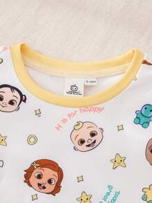 CoComelon X SHEIN Baby Boy Round Neck Short Sleeve Top And Leggings Pajama Set - Multicolor - View 5