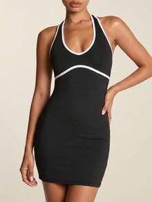 SHEIN BAE Women's Casual Racerback Sleeveless Dress - Black - View 6