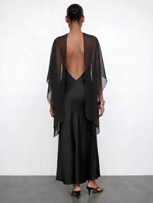 Maija Damen Mode einfarbiges Trägerkleid & Top 2-teiliges Set - Schwarz - Übersicht 2