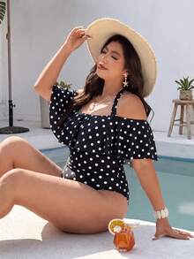Women Plus Size Sports Dresses - Black and White 2 - View 8