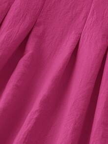 Rusticease Plus Size Sleeveless Solid Color Dress, Summer Vacation Pink Casual - Hot Pink - View 4