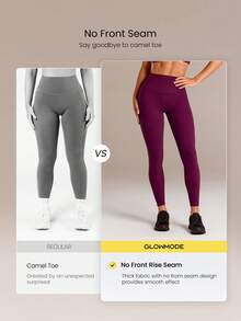 GLOWMODE 24" Peakbum-Lift FeatherFit™-Sculpt Butt-Lifting Tummy Control Side Pockets Leggings Medium Impact Training Running Workout Gym Fitness Wear - Bold Plum - View 6