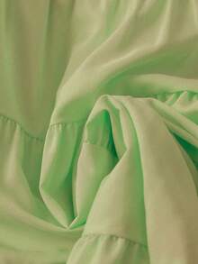 GlowEve Women's Solid Color Ruched Shoulder Tie Sexy Dress - Olive Green - View 5