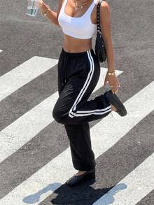 Muchica Women's Fashionable Sports Pants, Suitable For Fall - Black - View 4