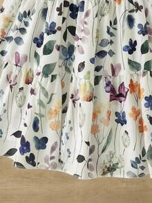 Emery Rose Kids Mädchen Chiffon Ditsy Blümchen Rüschen Saum ärmelloses Kleid mit Stehkragen, Rückkehr zur Schule Mutter und Tochter Mädchen Herz Muster Shirt Tween-Mädchen T-Shirts Weiß Top für Kinder Süße Oberteile für Kinder Langarm Shirts Mädchen, Valentinstag - Weiss - Übersicht 3