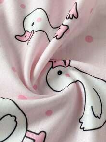SHEIN Playful Pals 4件組女嬰卡通印花吊帶上衣與短褲休閒日常穿搭 - 粉色 - 查看 7