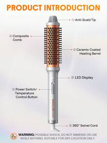 SHEGLAM HAIR It-Curl Thermal Brush,38mm Hair Curling Brush,Volumizing Hot Brush Hair Root Volume & Loose Curls,Ionic Straightening Brush,Newly Upgraded Composite Comb Teeth,Negative Ion Function,2-Level Temp,Hair Care Without Damaging Hair,Fast Heating Thermal Brush Suitable For Hair Salons,Families And Travel Graduation Birthday Holiday Summer Fall Autumn Y2K Fancy Fashion Women Makeup Cosmetic Party Beach Travel Camping Outdoors School Campus Trip Festivals Decor Gift Present Rose Girl Cosplay Best Color Charm Vibe Pink Curler Hair Care Hair Waffler Perfume Birthday Gift Pink Makeup Beach School Festivals Hair Care Y2K Travel Essential Cruise Vacation Summer Universal Voltage Hair Accerssories Women's Accessories Hair Brush - US A Type Plug(110-127V) - View 10