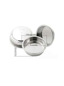 Saringan Kopi Stainless Steel 51mm, Saringan Berpori Bertekanan untuk Dua Cangkir Kopi, Keranjang Portafilter Dua Lapis, Aksesoris Pengganti Mesin Kopi - Perak - View 6