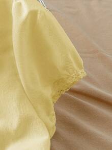 GlowEve Women's Solid Color Single-Breasted Peter Pan Collar Blouse - Yellow - View 6