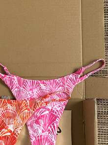 Swim Basics 女款滿版印花比基尼泳褲，適合夏季度假與海灘 - 彩色 - 查看 5