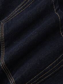 GlowEve CURVE Plus Size Women's Solid Color Washed Denim Shorts, Spring/Summer - Black - View 5