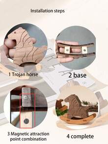 Cirelle 1pc Wooden Horse Aromatherapy Diffuser – Natural Black Walnut/Rosewood Essential Oil Evaporator (No Essential Oil) - multicolor - View 4