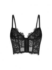 AltBold Small Size Sexy Goth Lace Underwire Bra For Women Black Summer - Black - View 2