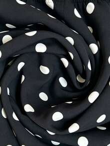 GlowEve CURVE 2026 Pantalones rectos de talla grande con parches de encaje y lunares, nueva colección primavera - Negro - Ver 5