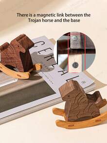 Cirelle 1pc Wooden Horse Aromatherapy Diffuser – Natural Black Walnut/Rosewood Essential Oil Evaporator (No Essential Oil) - multicolor - View 8