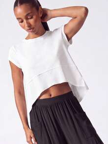 SHEIN BASICS Sports SUMMER Outdoors Basic  With  Jersey - White - View 3